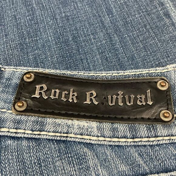 Rock Revival Distressed Celine Boot Medium Wash Jeans - Picture 6 of 12